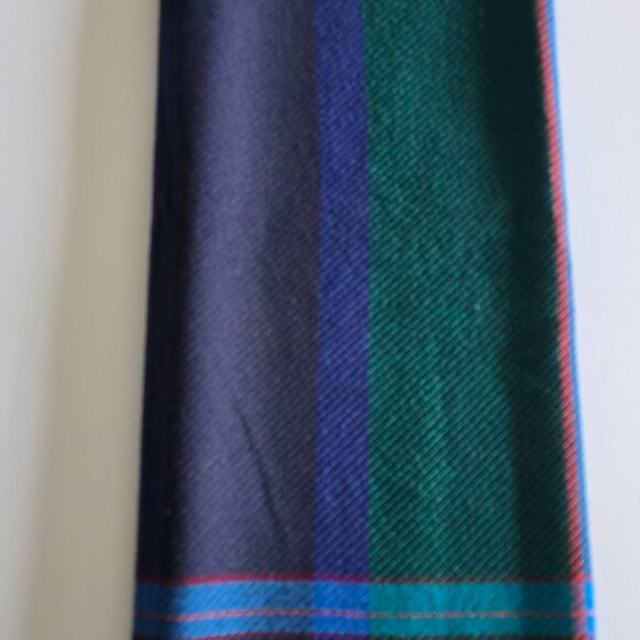 Multi Color Tartan Plaid Shawl Scarf Acrylic One Size Fringe 78 X 29 - Picture 6 of 7